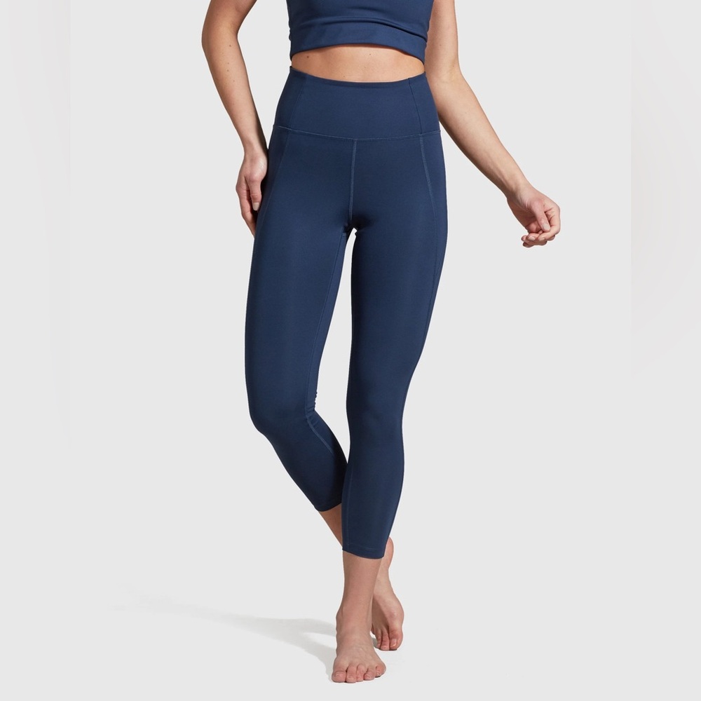Girlfriend Collective Midnight Blue High Rise Compressive Cropped Leggings XS
